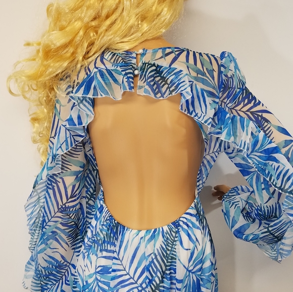 Fashion Nova Dress LS High Low Backless M - Picture 4 of 9